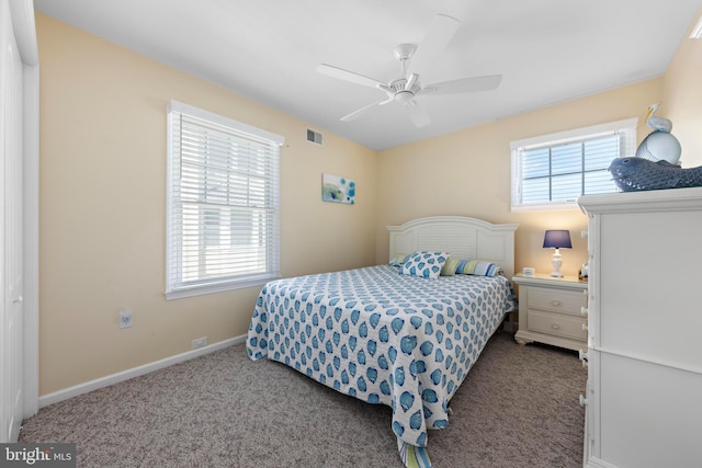 127 E 13th St, Long Beach Township, NJ 08008 - carpeted bedroom with multiple windows, baseboards, and ceiling fan