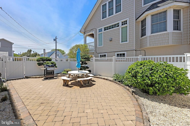 127 E 13th St, Long Beach Township, NJ 08008 - fenced backyard featuring a patio area, outdoor dining area, grilling area, and a gate
