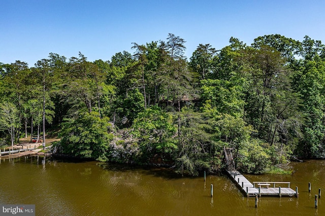 109 Kingfisher Cir, Weems, VA 22576 - dock featuring a forest view and a water view