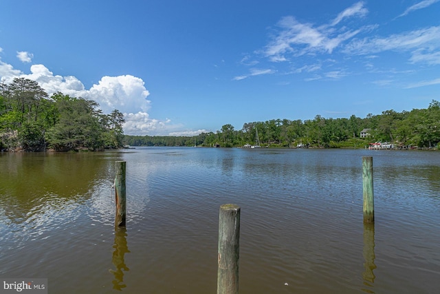 109 Kingfisher Cir, Weems, VA 22576 - dock featuring a water view and a view of trees