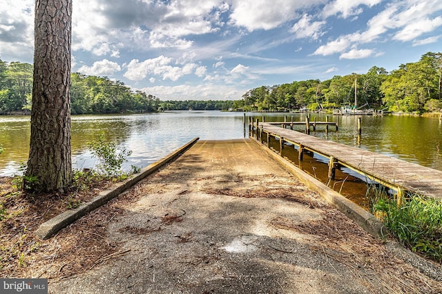 109 Kingfisher Cir, Weems, VA 22576 - dock area featuring a forest view and a water view