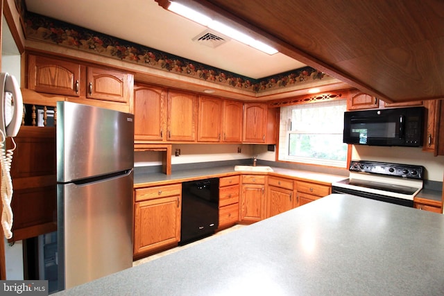 kitchen featuring black appliances