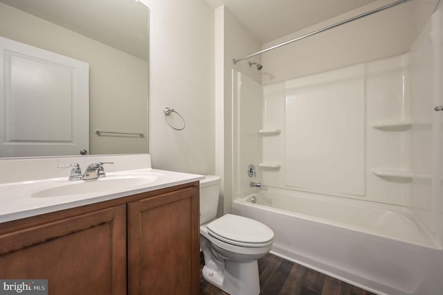 45 Quigley Ct, Camden Wyoming, DE 19934 - full bath featuring wood finished floors, toilet, vanity, and bathtub / shower combination