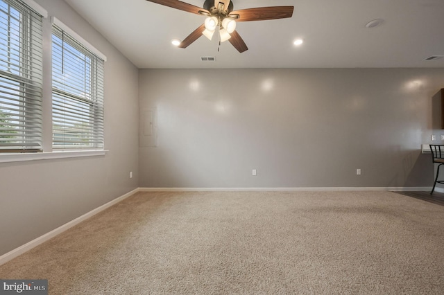 45 Quigley Ct, Camden Wyoming, DE 19934 - carpeted spare room featuring a ceiling fan, baseboards, and recessed lighting
