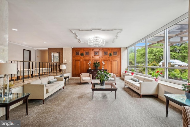 1900 Lyttonsville Rd Unit 216, Silver Spring, MD 20910 - living room with a chandelier and carpet