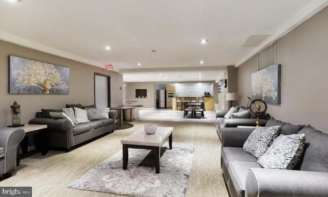 1900 Lyttonsville Rd Unit 216, Silver Spring, MD 20910 - living room with light carpet and recessed lighting