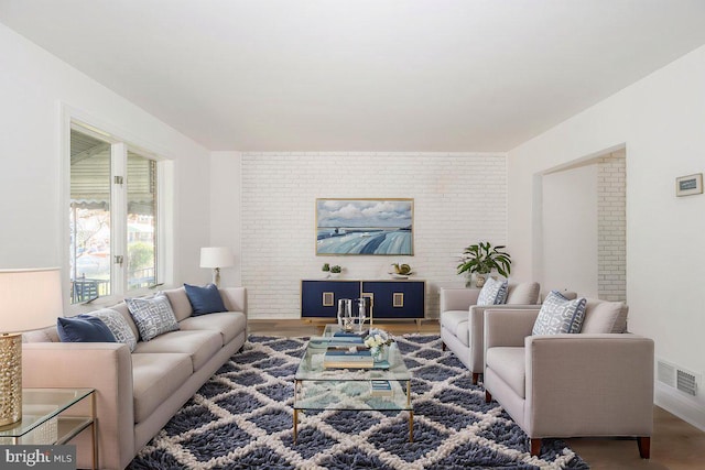 living area featuring wood finished floors
