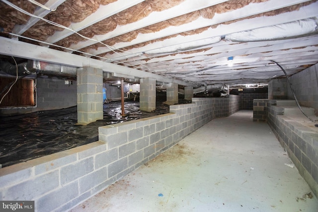 view of unfinished below grade area