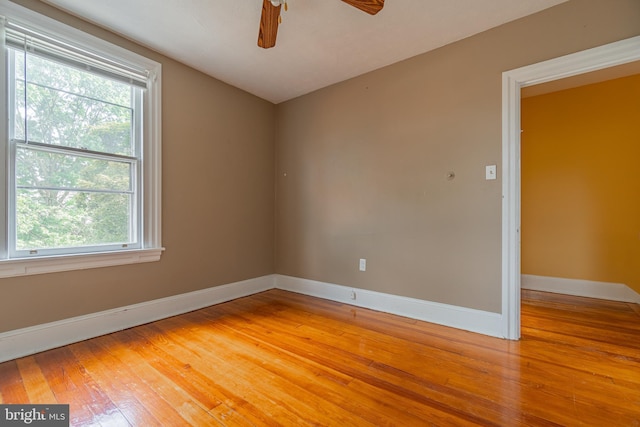 116 Price St, West Chester, PA 19382 - unfurnished room with a ceiling fan, light wood finished floors, plenty of natural light, and baseboards