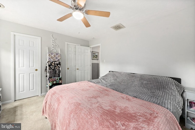 120 Appleview Ct, Locust Grove, VA 22508 - bedroom with light colored carpet, ceiling fan, and baseboards