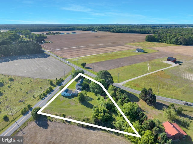 24532 Deep Branch Rd, Georgetown, DE 19947 - overview of rural landscape with property parcel outlined
