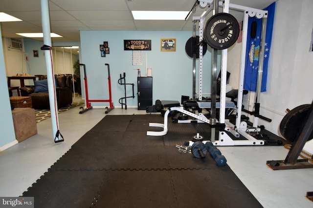 194 Irene Ave, Pasadena, MD 21122 - workout room featuring a drop ceiling