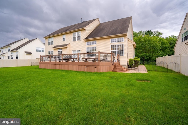 4 Bernadette Cir, Monmouth Junction, NJ 08852 - rear view of property featuring a wooden deck