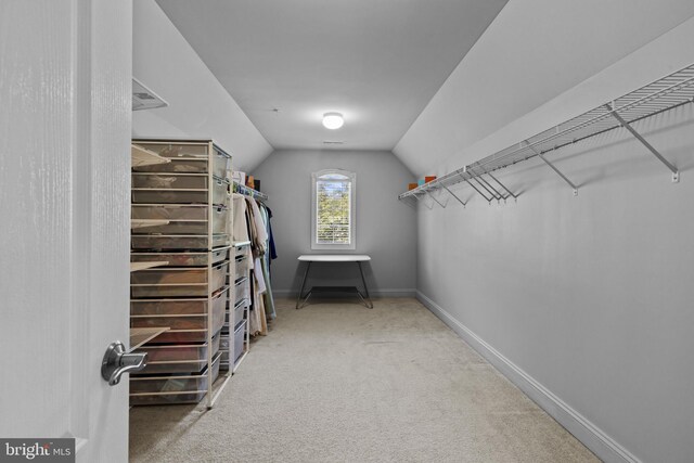 17621 Auburn Village Dr, Sandy Spring, MD 20860 - walk in closet with carpet floors and vaulted ceiling