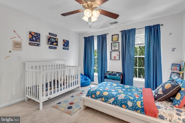 8139 Showcase Ct, Pasadena, MD 21122 - carpeted bedroom with ceiling fan and baseboards