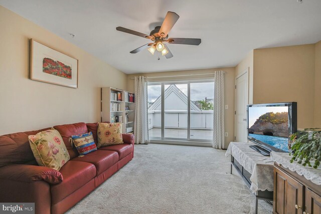 311 I St SE, Washington, DC 20003 - carpeted living room featuring a ceiling fan