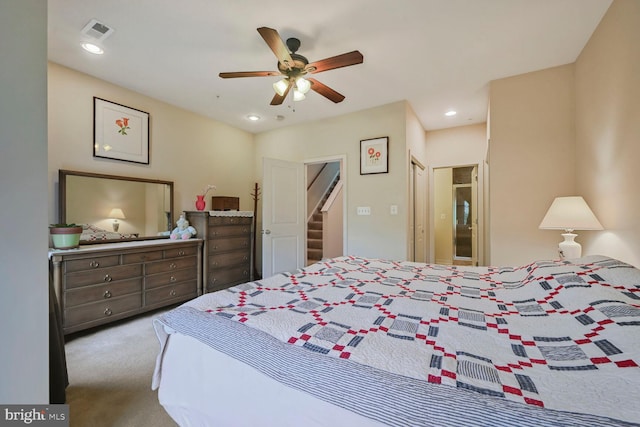 311 I St SE, Washington, DC 20003 - bedroom featuring carpet, a ceiling fan, and recessed lighting