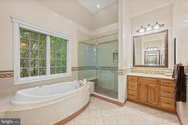 601 Utterback Store Rd, Great Falls, VA 22066 - full bath featuring healthy amount of natural light, a garden tub, a stall shower, and vanity