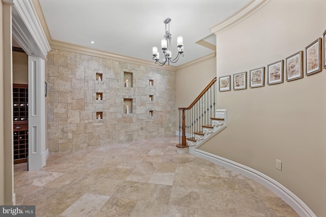 601 Utterback Store Rd, Great Falls, VA 22066 - foyer featuring ornamental molding and a chandelier