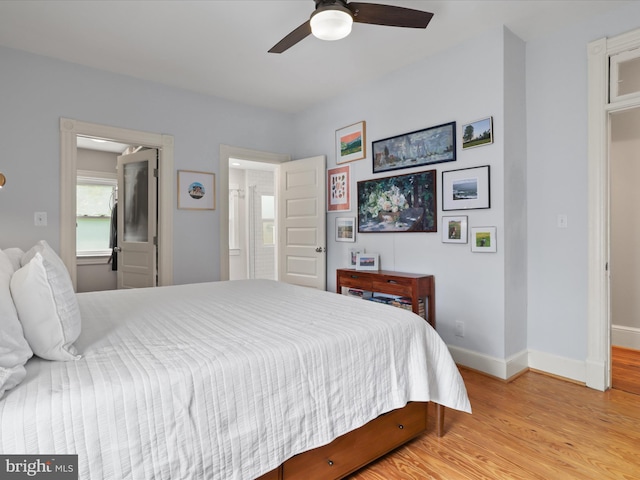 19 E Del Ray Ave E, Alexandria, VA 22301 - bedroom with light wood-type flooring, baseboards, and a ceiling fan