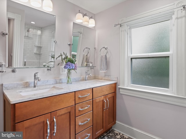 19 E Del Ray Ave E, Alexandria, VA 22301 - full bath featuring double vanity and a tile shower