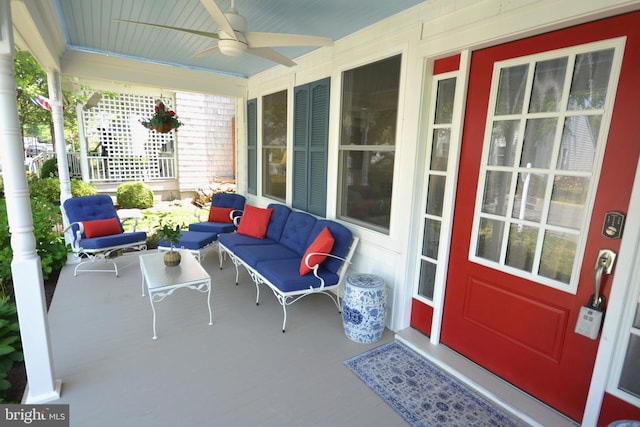 204 W Chew Ave, Saint Michaels, MD 21663 - view of patio / terrace with ceiling fan and an outdoor living space