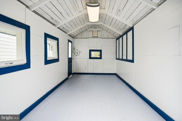 204 W Chew Ave, Saint Michaels, MD 21663 - empty room with lofted ceiling, baseboards, and wooden ceiling