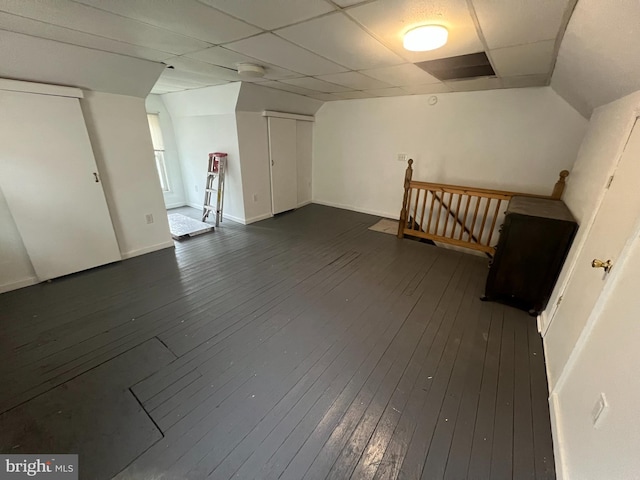 19 S Gold St, Shamokin, PA 17872 - unfurnished room with dark wood finished floors, a drop ceiling, and baseboards