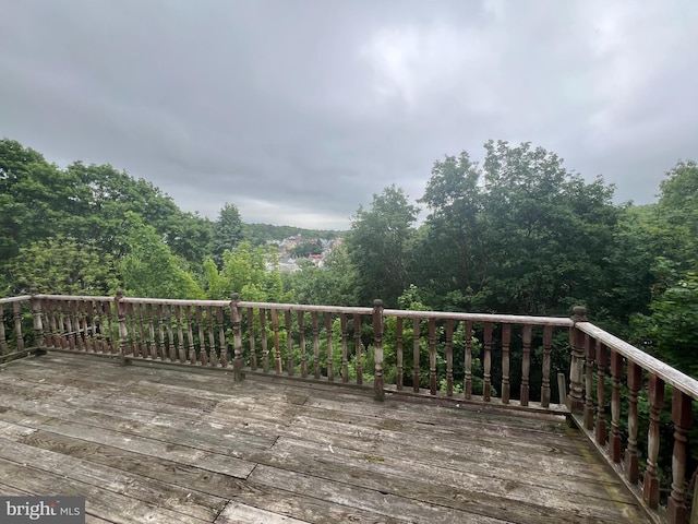 19 S Gold St, Shamokin, PA 17872 - wooden deck featuring a forest view