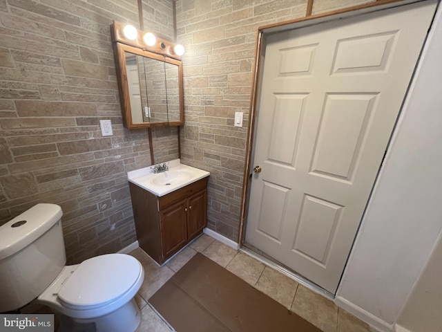 19 S Gold St, Shamokin, PA 17872 - bathroom featuring vanity, toilet, tile walls, and tile patterned floors