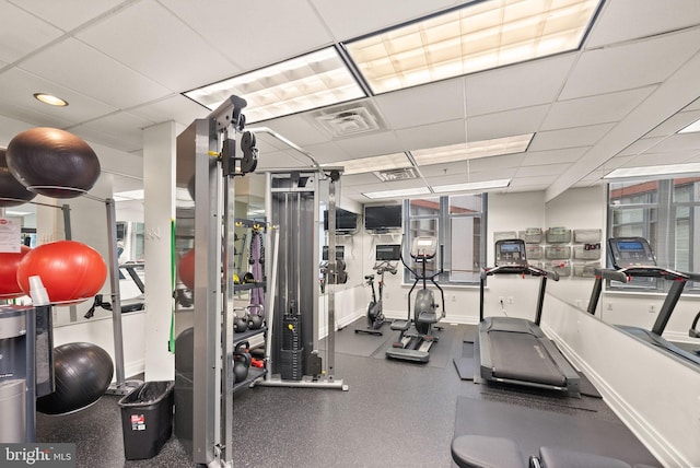 2120 Vermont Ave NW Unit 411, Washington, DC 20001 - gym with baseboards and a drop ceiling