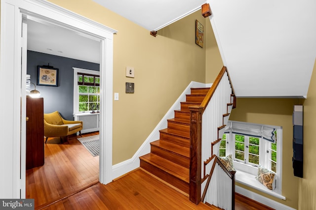 109 Deepdene Rd, Baltimore, MD 21210 - stairs with hardwood / wood-style floors and baseboards