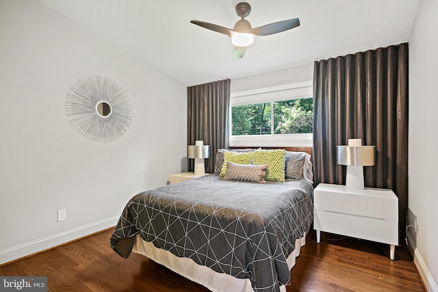 3503 Arborwood Ct, Baltimore, MD 21208 - bedroom with wood finished floors, baseboards, and ceiling fan