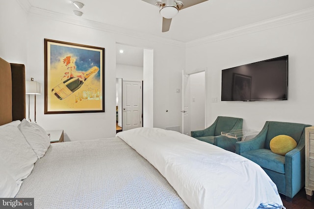 3503 Arborwood Ct, Baltimore, MD 21208 - bedroom featuring ornamental molding and ceiling fan