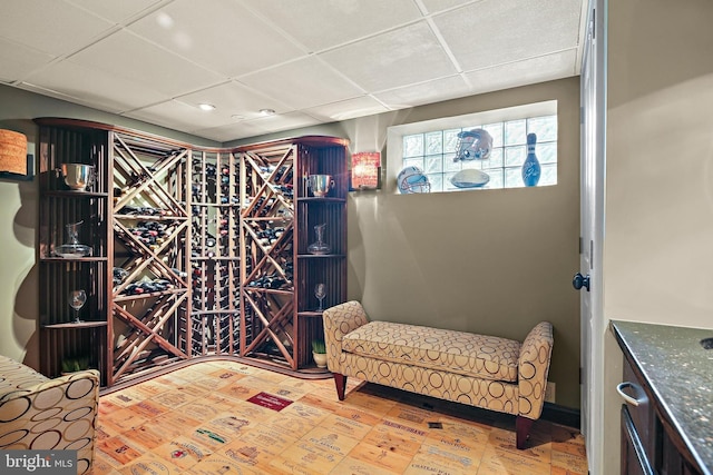 3503 Arborwood Ct, Baltimore, MD 21208 - wine area with recessed lighting and a paneled ceiling