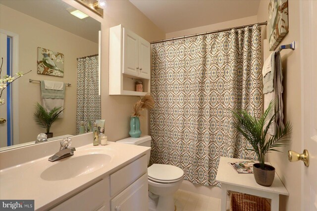 1328 N W St, Carlisle, PA 17013 - full bathroom featuring toilet, vanity, and a shower with curtain