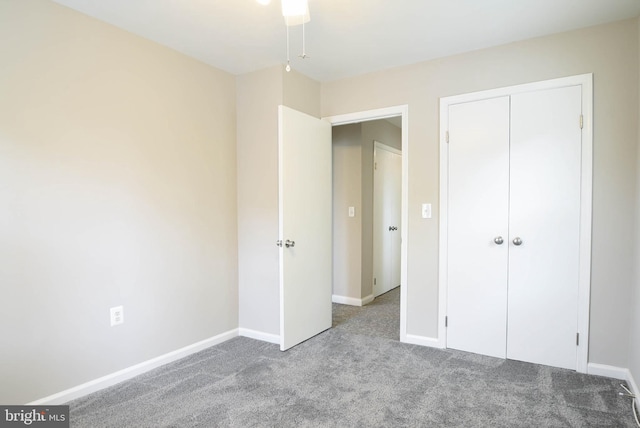 8514 Magnolia Dr, Lanham, MD 20706 - unfurnished bedroom featuring carpet flooring, baseboards, and a closet