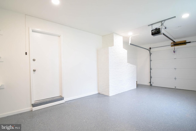 8514 Magnolia Dr, Lanham, MD 20706 - garage with a garage door opener, baseboards, and recessed lighting