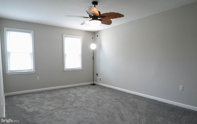 8514 Magnolia Dr, Lanham, MD 20706 - empty room featuring a ceiling fan, baseboards, and carpet floors