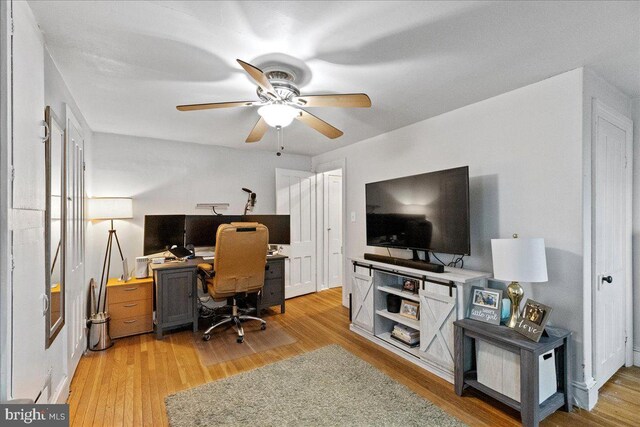 272 Main St, Hamilton, NJ 08620 - office space featuring a ceiling fan and wood finished floors