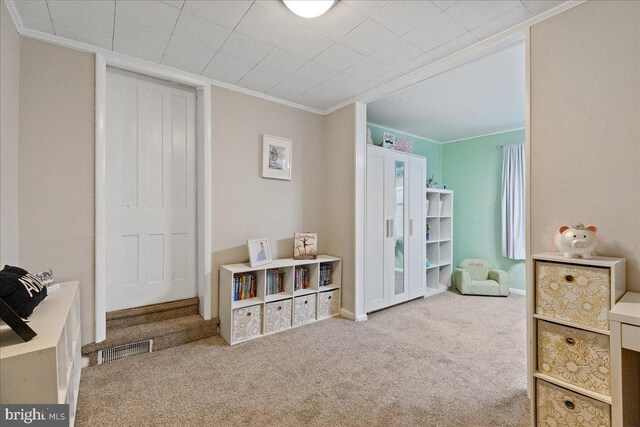 272 Main St, Hamilton, NJ 08620 - bedroom with crown molding, carpet, and baseboards
