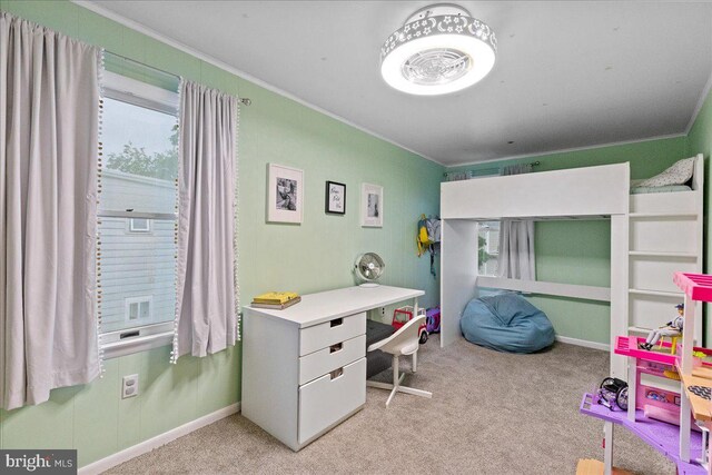 272 Main St, Hamilton, NJ 08620 - bedroom with crown molding, light carpet, and baseboards