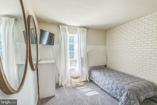 7109 Yamhill Way, Glen Burnie, MD 21060 - bedroom featuring carpet and brick wall