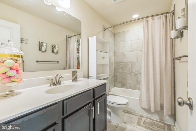7109 Yamhill Way, Glen Burnie, MD 21060 - full bath with tile patterned flooring, shower / bath combination with curtain, vanity, and toilet
