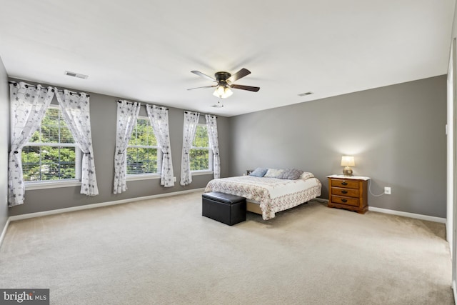 7 Otto Way, Fredericksburg, VA 22406 - bedroom with baseboards, light colored carpet, and a ceiling fan