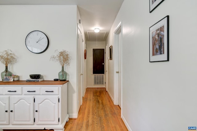 1026 Oakmont Cir, Lynchburg, VA 24502 - corridor featuring attic access, light wood-type flooring, and baseboards