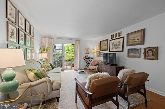 922 Montgomery Ave Unit E2, Bryn Mawr, PA 19010 - living room with wood finished floors and baseboards
