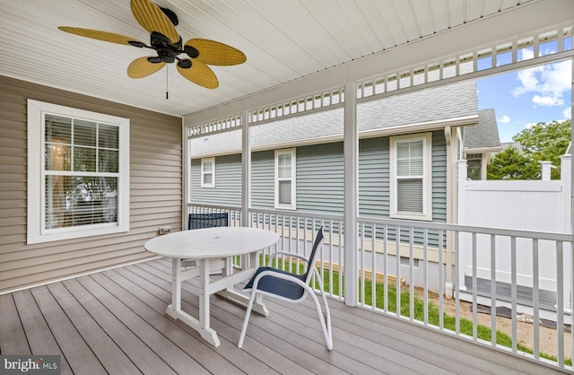 36518 Harmon Bay Blvd Unit 27, Rehoboth Beach, DE 19971 - wooden terrace with ceiling fan