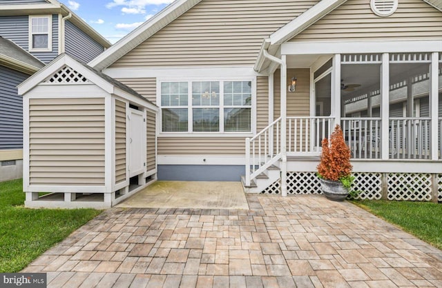 36518 Harmon Bay Blvd Unit 27, Rehoboth Beach, DE 19971 - view of patio with ceiling fan