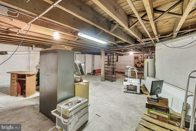 201 E Main St, Fairfield, PA 17320 - unfinished below grade area with gas water heater